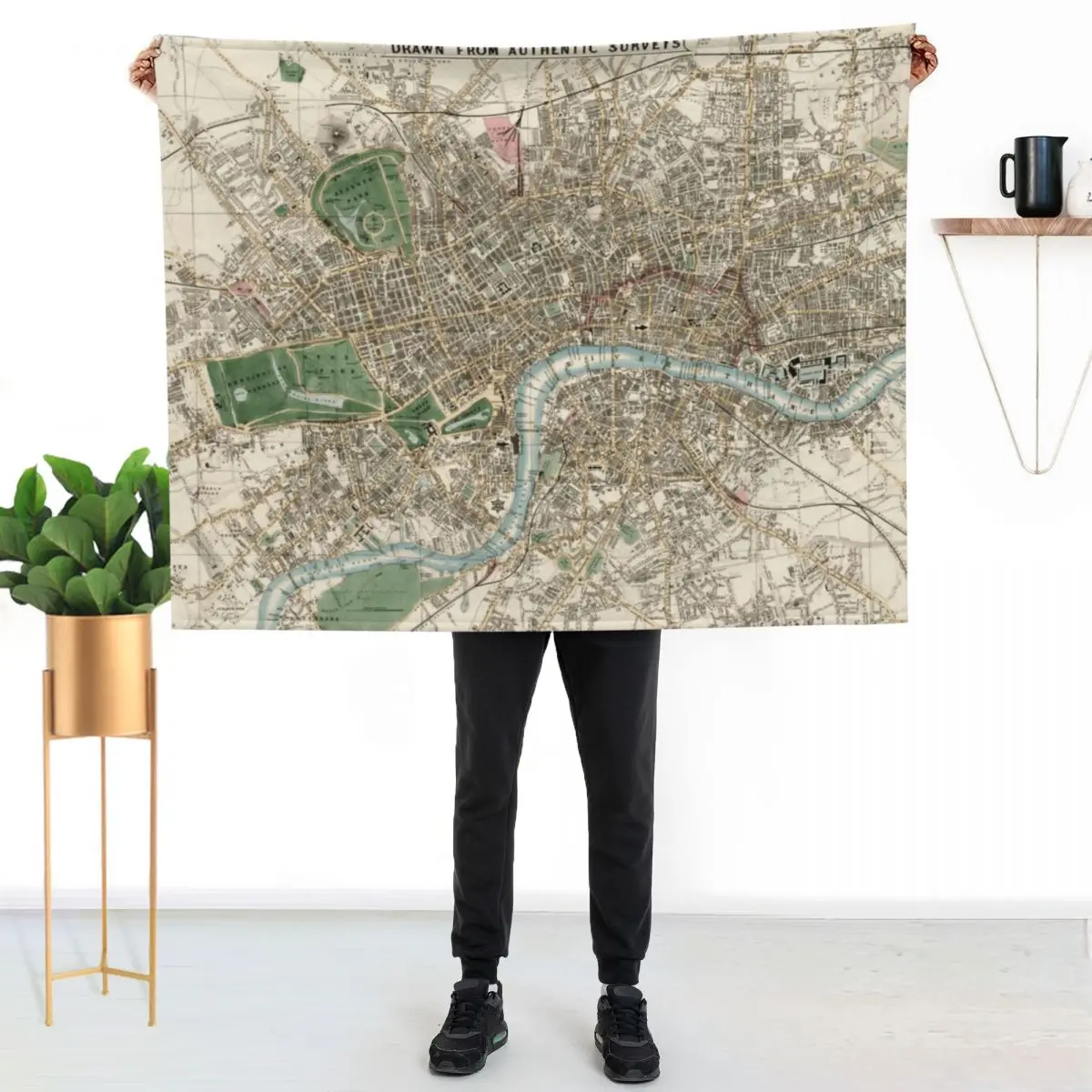 Whitbread's new plan of London, by J. Whitbread, 1853 Throw Blanket couch cozy soft plush fuzzy picnic outdoor blanket