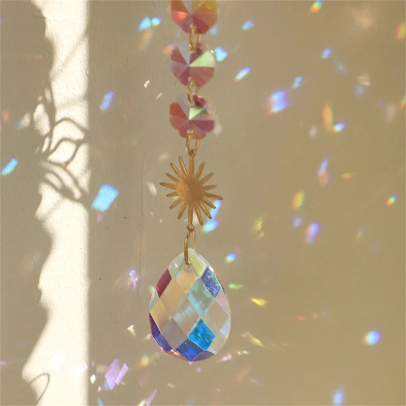 Flower Suncatchers with Crystal for Window Hanging Prism Garden Decorations Flower Ornaments Hanging Sunlight dropshipping