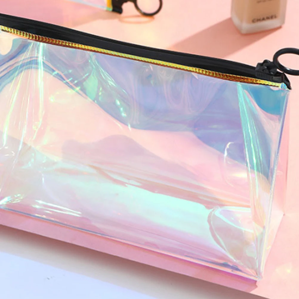 

3D Laser Bag Transparent Large Capacity Toiletry Travel Storage Organizer Portable Makeup Wash Bag for Beauty