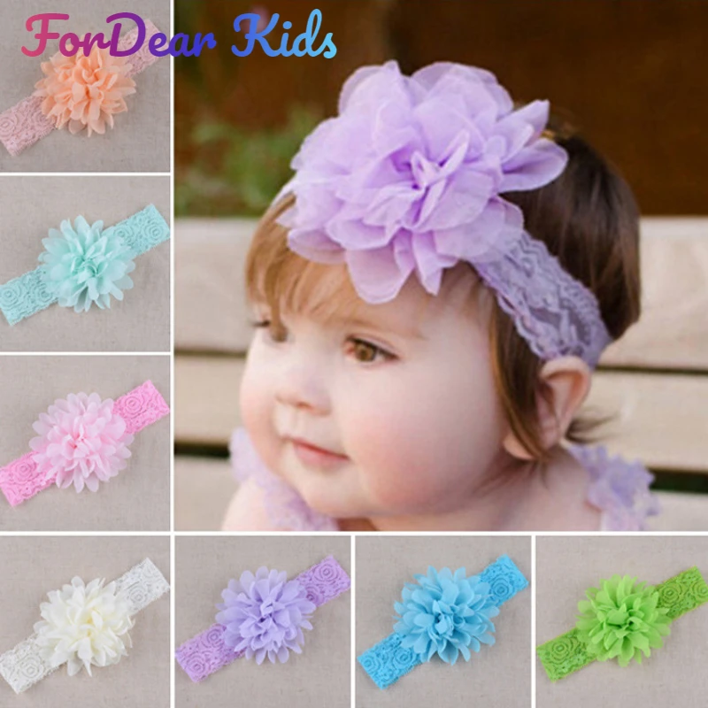 Baby Headband Chiffon Flower Baby Elastic Lace Hair Band Newborn Infant Headbands for Girls Headwear Baby Girls Hair Accessorie