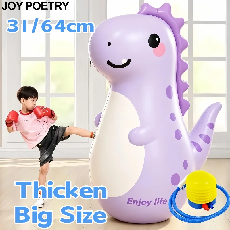31/64cm Thicken Kids Boxing Training Wobbler Inflatable Toys Standing Punching Bag Tumbler Indoor Outdoor Party Games Sport Gift