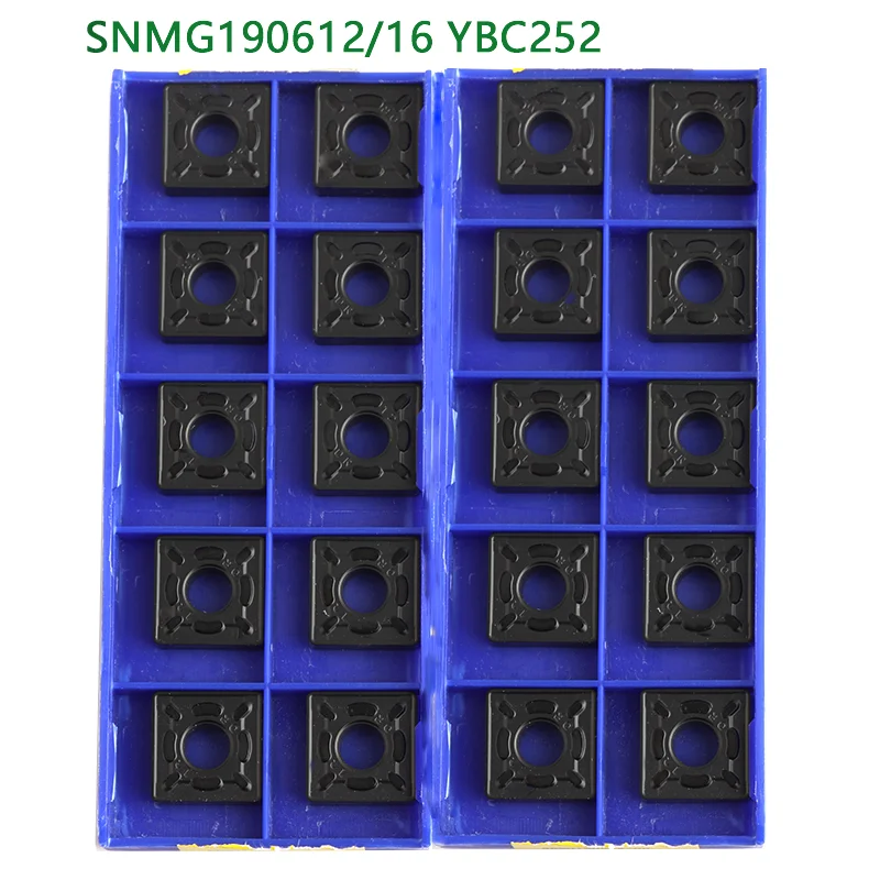 10pcs SNMG190612 SNMG190616 SNMG190624 DR YBC251 YBC252 Carbide Inserts CNC Lathe Cutter Metal Turning Tool SNMG Blade for Steel