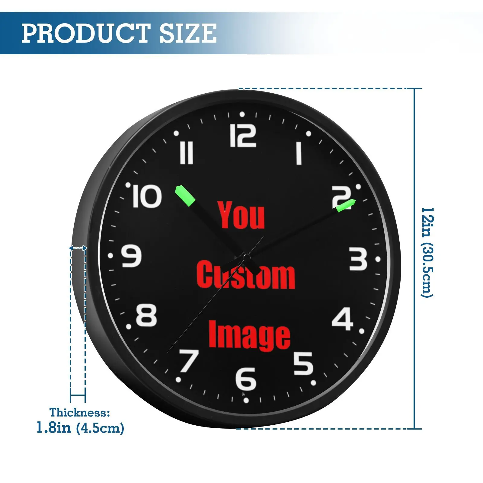 DIY ساعة حائط مضيئة صورة مخصصة ديكور غرفة المعيشة الأسرة ساعة مستديرة الذهب صور شخصية إطار أكريليك ساعة كبيرة