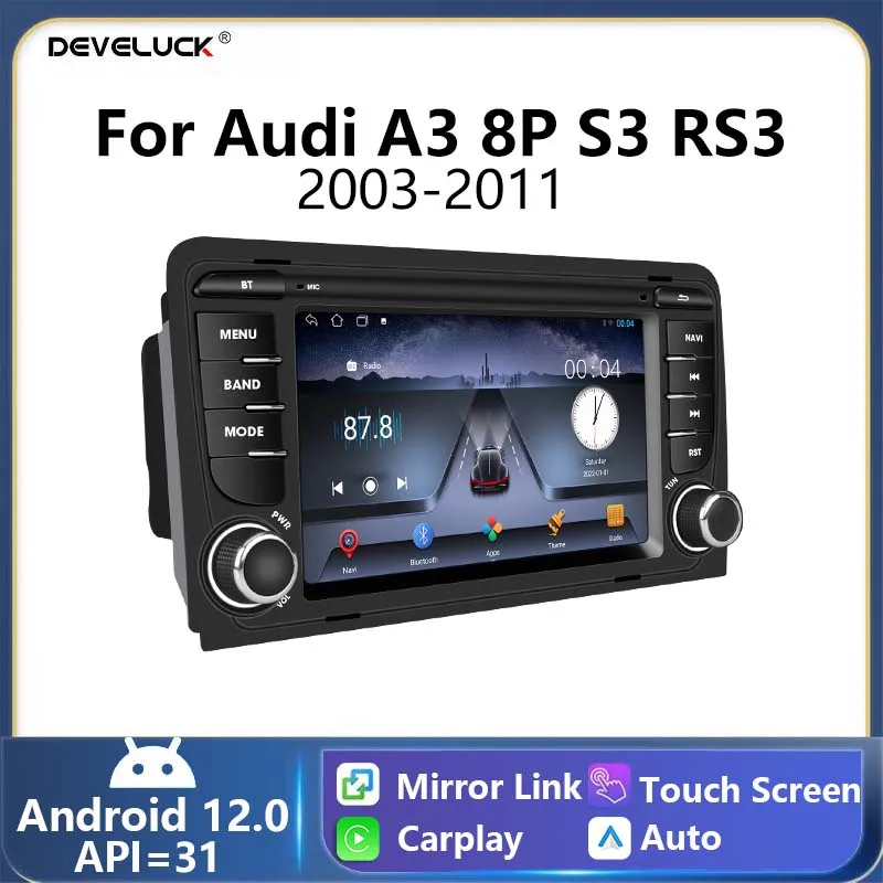

2 Din Android 12 Wireless Carplay Auto Car Radio For Audi A3 8P 2003-2013 S3 RS3 Multimedia Player Stereo GPS 4G DSP Head Unit