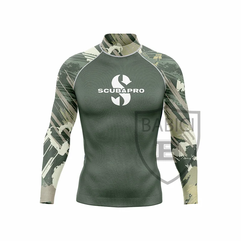 

Men Rash Guard Surfing Diving Tee Swimwear Tight Long Sleeve T Shirt Swim Floatsuit Tops UV Swimming RashGuard Prevent Jellyfish