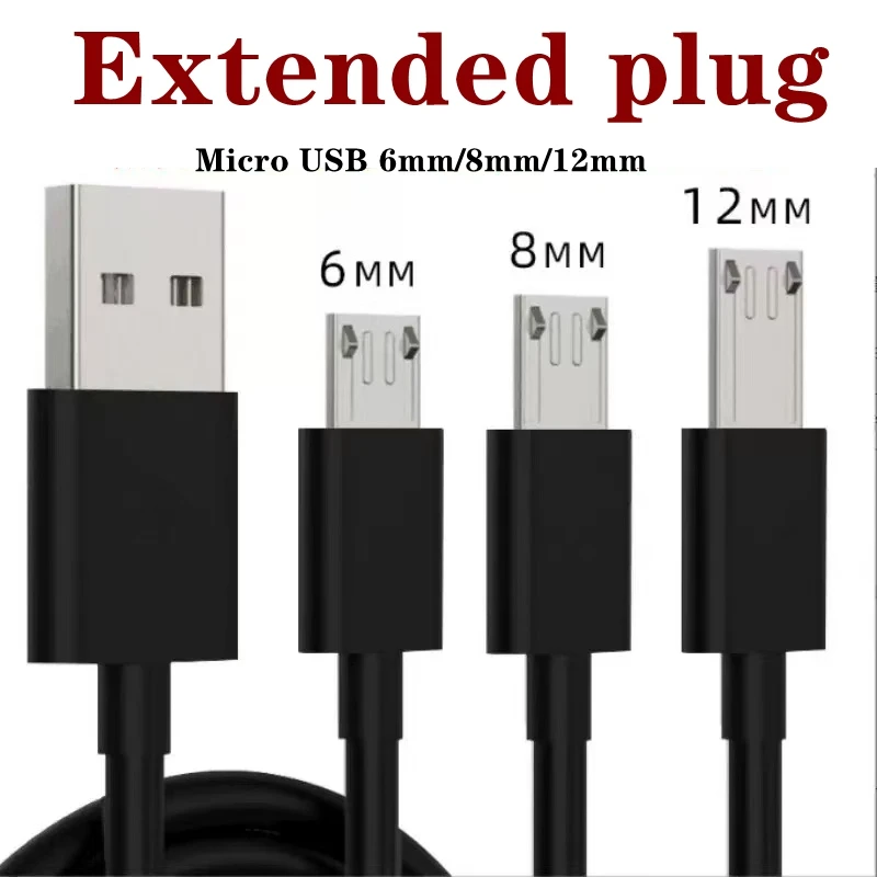 Extended 9mm/13mm plug USB to Mini USB & Micro USB Charging data transmission cable for mobile phones, computers MP3/MP4 cables