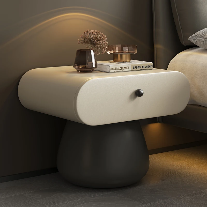 

Creative suspension 2025 new light luxury high-end solid wood bedside table shelf simple modern small coffee table cute