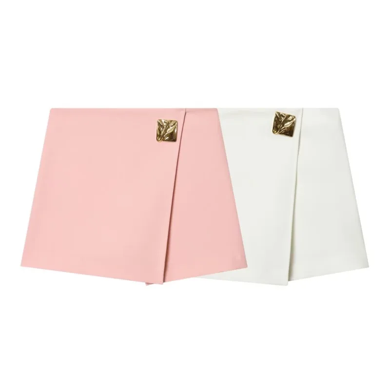 

Женские асимметричные шорты-юбка с аппликацией, новинка весна-лето, сексуальные женские шорты-юбка с боковой молнией, простые однотонные шикарные женские шорты