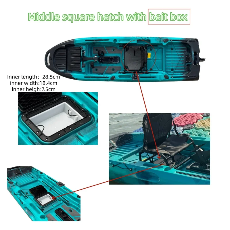 2025 China Factory New Model Have  Bait Box Convenient for Fishing Kayak for One Person Use Extra Large Load-bearing Capacity