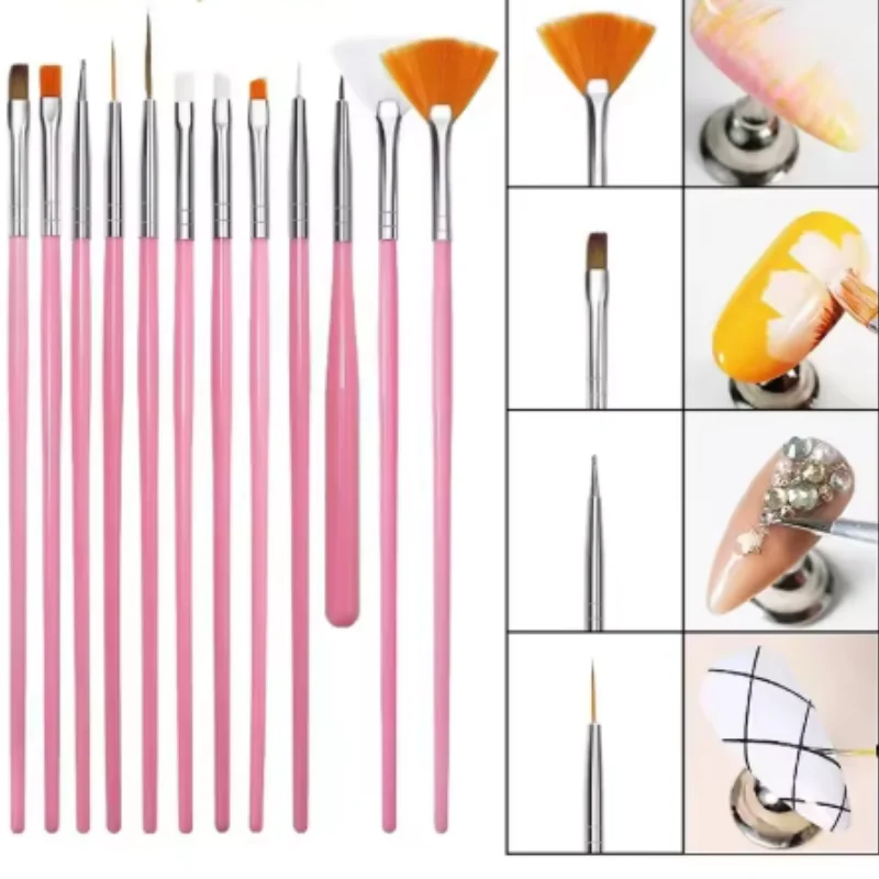 15-teiliges Nail-Art-Pinselset, Dotting- und Zeichenpinsel, Malpinsel für Maniküre, Gel-Pinsel, professionelle DIY-Werkzeuge
