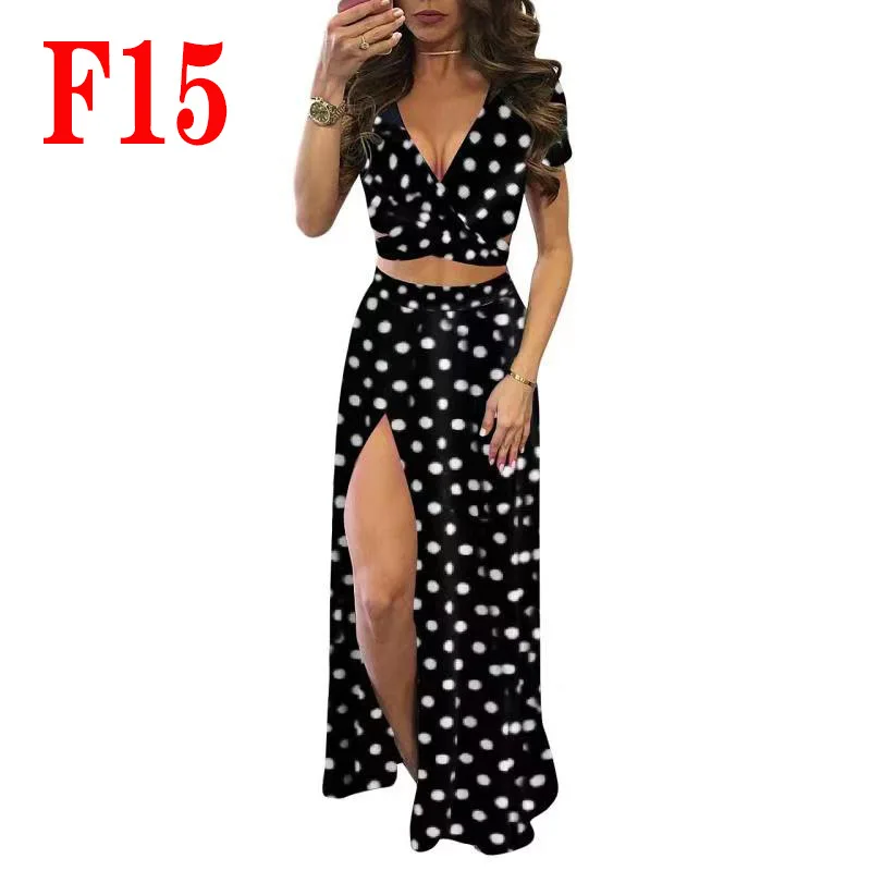 Frauen Sommerkleid Sets Blumen gedruckt zweiteiligen Rock Set sexy Crop Top und Rock 2 Stück Anzüge Bohemian Party Outfits neu