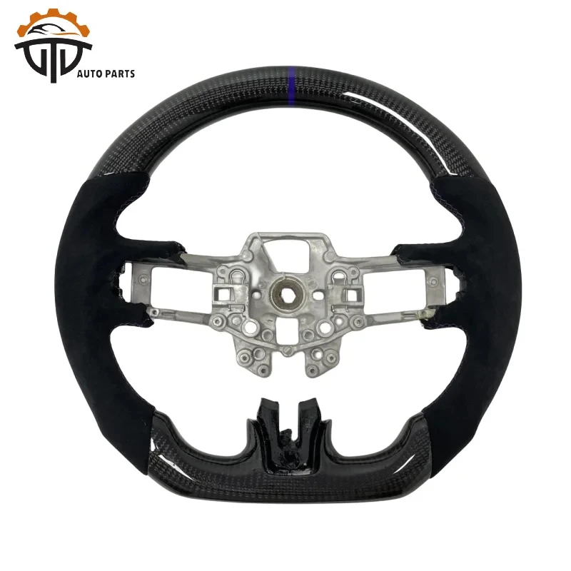 Suitable Carbon Fiber Steering Wheel Mustang 2015~2022 Perforated Leather