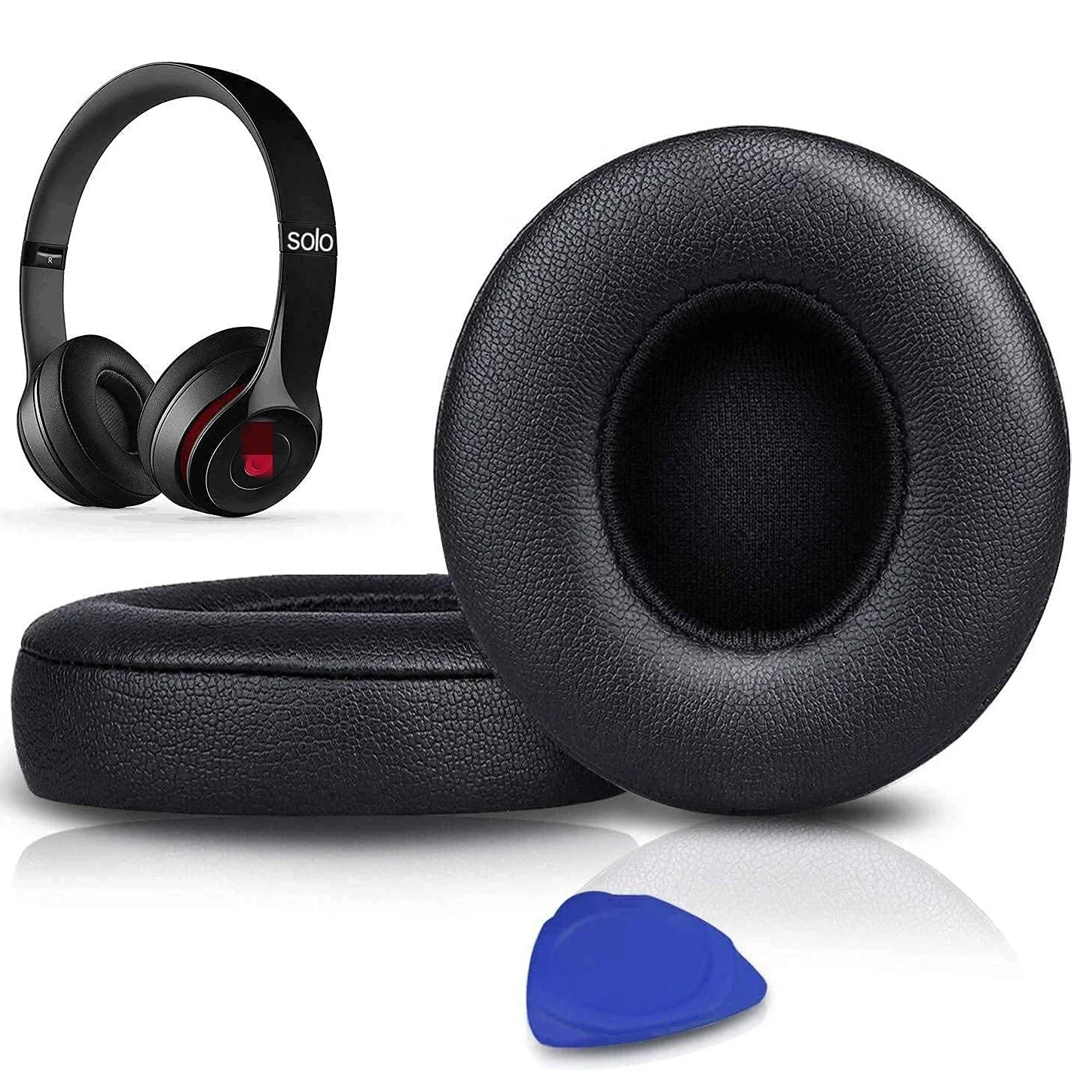 Earpads Cushions Replacement for Beats Solo 2 & Solo 3 Wireless On-Ear Headphones, Ear Pads with Soft Protein Leather