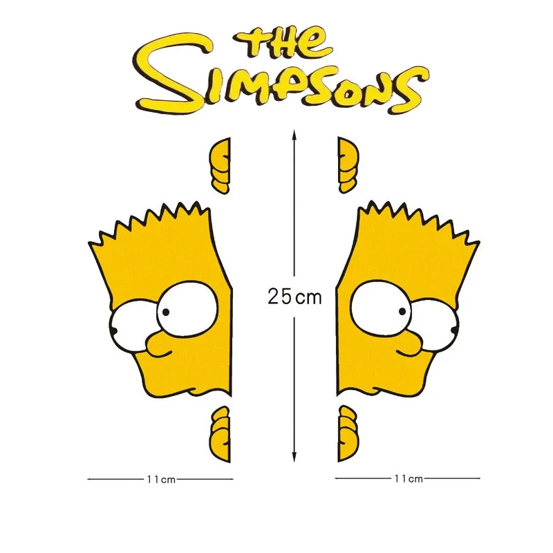 The Simpsons Funny Car Stickers Cartoon Personalized Reflective Car Stickers Door Slit Stickers Peep Stickerss Car Door Decals