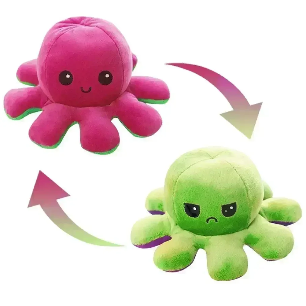 New Flip Octopus Doll Plush Toys Double-sided Flip Doll Toys Children's Gifts Cute Cartoon Animal Plush Toys Dolls