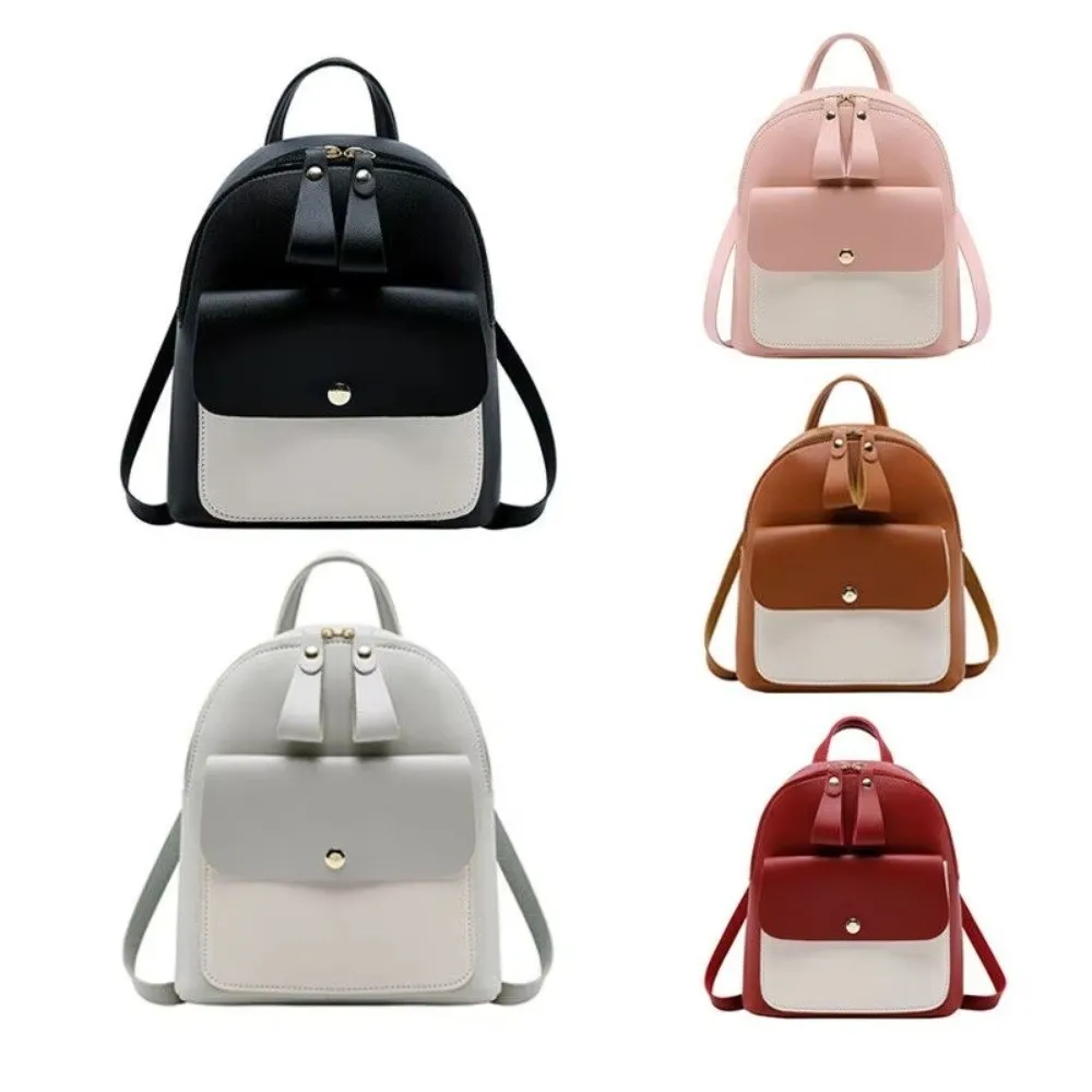 New Mini Small Backpack PU Leather Adjustable Shoulder Bag Zipper Closure Crossbody Bag Travel Storage
