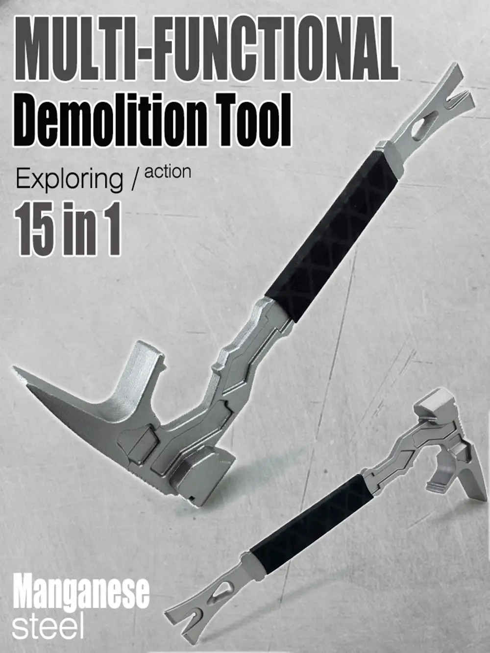 

15 Inch Multifunctional Disassembly Tool Hammer Chisel Unloading Rod Nail Remover Heavy-duty Manganese Steel Practical EDC Rod