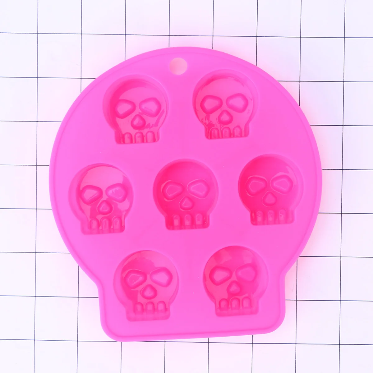 

7 Cavities Skull Ice Cube Mold Food Grade Silicone Halloween Ice Tray for Whiskey Cocktail Chocolate