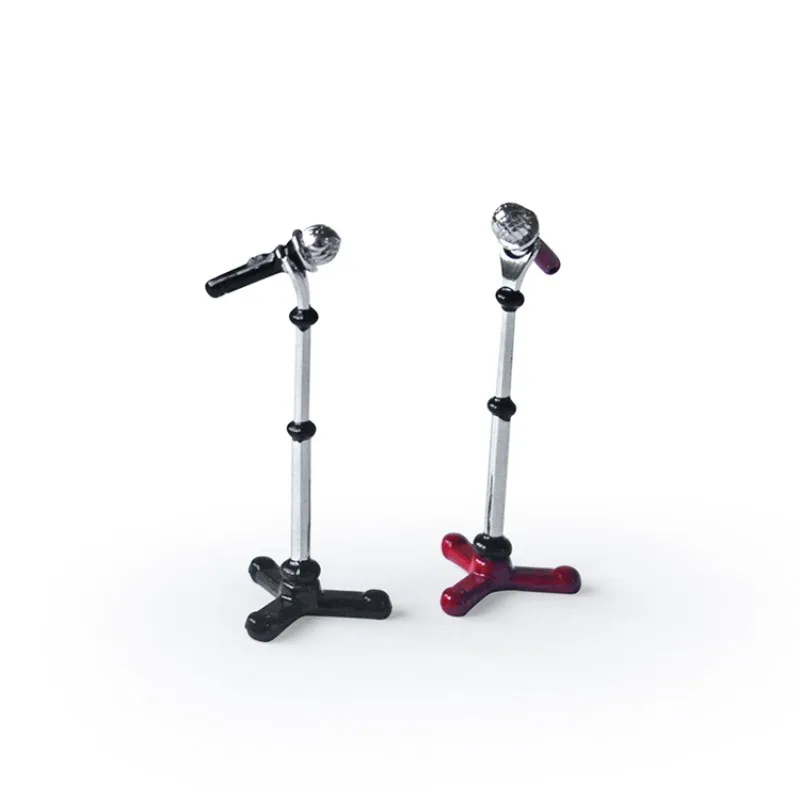 Accessoires pour maison de poupée 1:12, bricolage, modèle Miniature, jouets, Simulation créative, Microphone court, ornement de maison de poupée, jouet de maison de jeu
