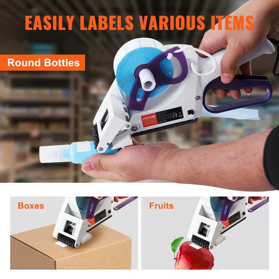 Manual Label Applicator 0.59-2.17 inches Label Width 0.79-2.36 inches Label Length Portable Hand-Held Labeling Machine with La