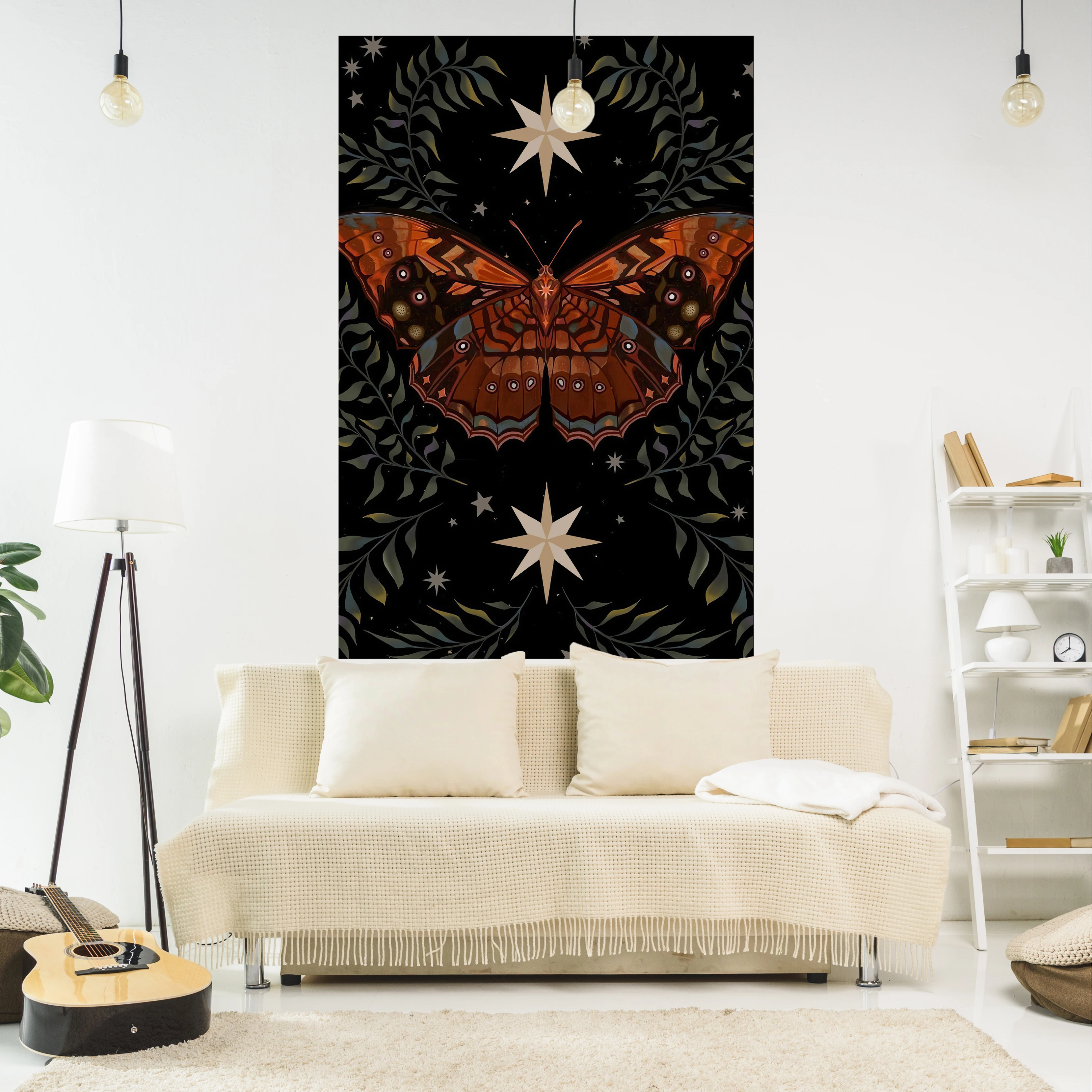 

XxDeco Nordic Psychedelic Butterfly Tapestry Bohemian Tarot Printed Wall Hanging Carpets Art Bedroom Or Home For Decoration