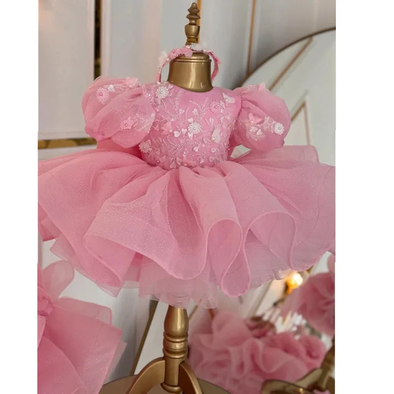 

New Girls Cute Birthday Party Princess Ball Gown Children Fashion Host Piano Performance Dress y1783