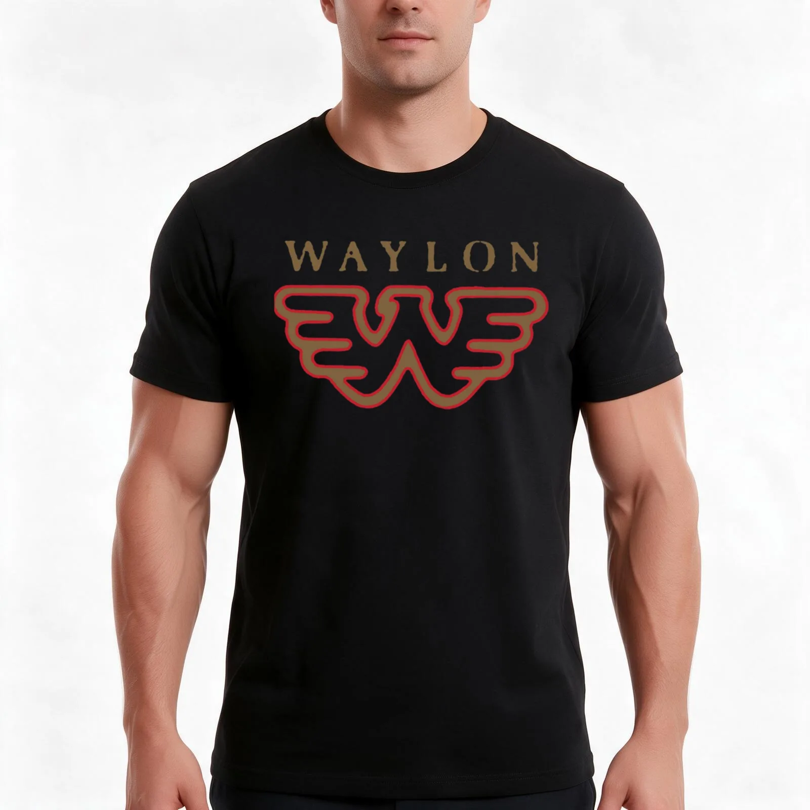 Waylon Jennings T-Shirt, Summer Casual Cotton Tee, Oversized Streetwear Tops, Vintage Graphic Print, Loose Fit Short Sleeve