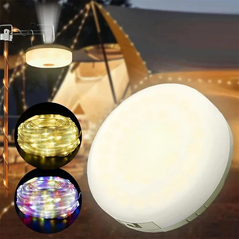 

4-in-1 Camping Light LED Reel String Lights Outdoor USB Camping Lamp Recyclable LED Night Light For Garden Tent Room Decor