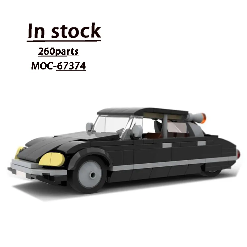 MOC-67374DS 1967 Black New Sports Car Assembly Stitching Building Block Model• 260 Parts MOC Creative Building Block Toy Gift