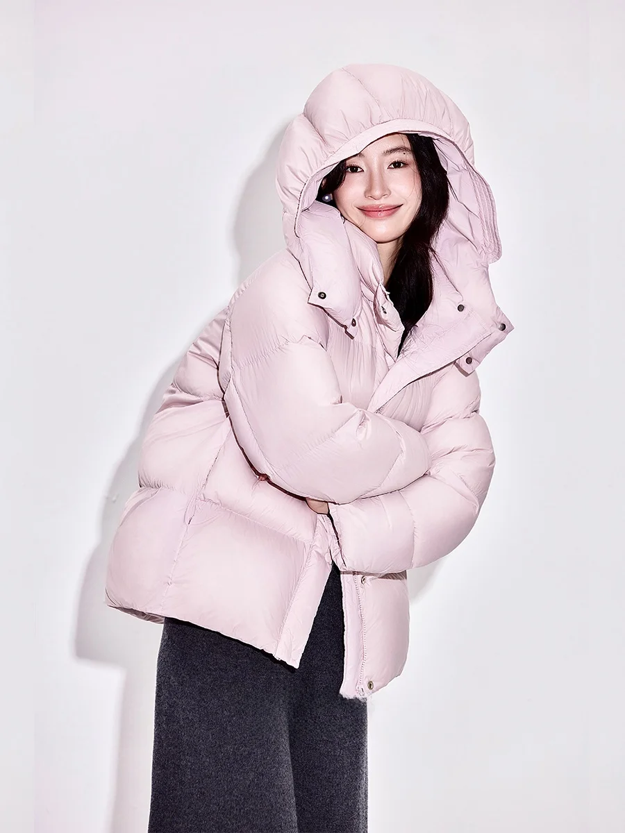 

Утепленная зимняя женская куртка из 90% белого гусиного пуха, теплая, ветрозащитная, с капюшоном, прочная молния, корейский стиль, длинный рукав