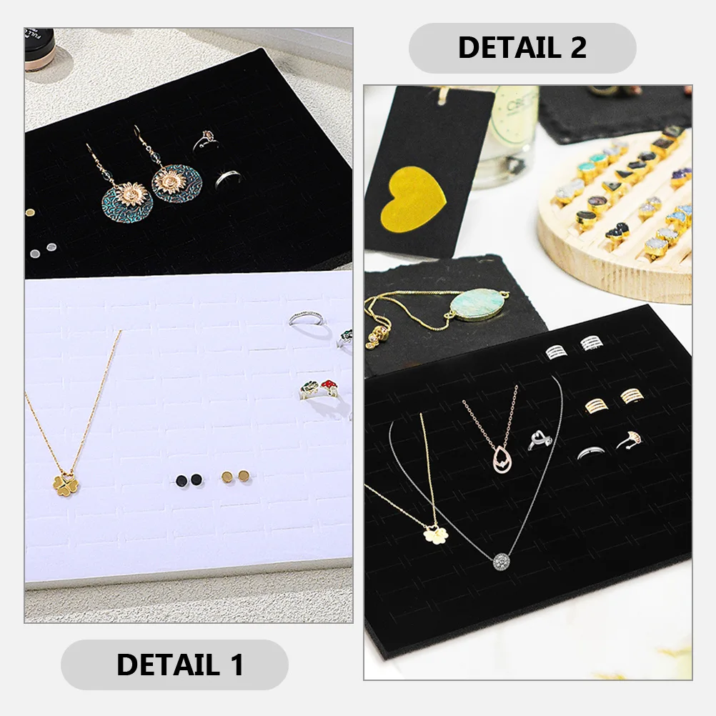 

6pcs Black Jewelry Box Pad Sponge Insert Earring Display Tray Ring Holder Storage Organizer Showcases Supply Home Use