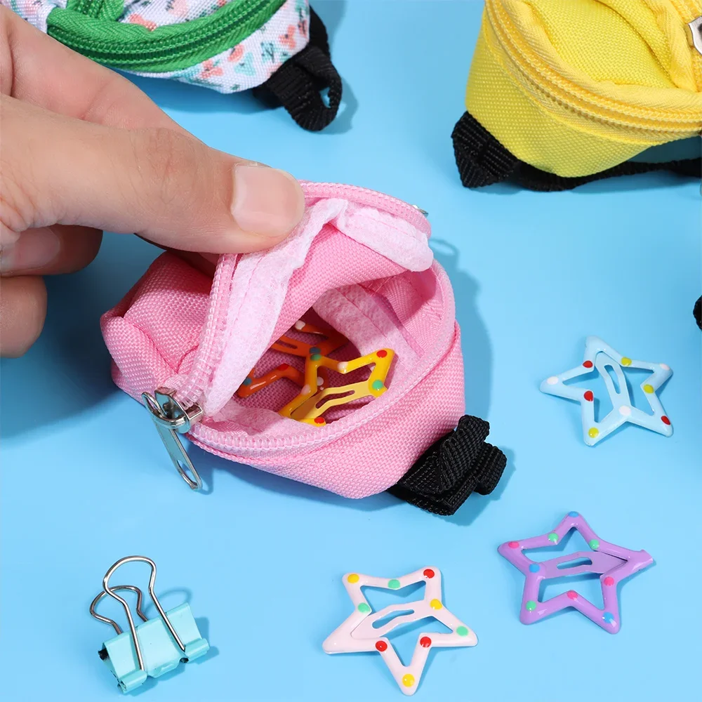 Miniature Doll Bag Toys for 1/6 BJD Doll Backpack Cute Flower Schoolbag Dollhouse Decor Rucksack Dolls Clothes Accessories