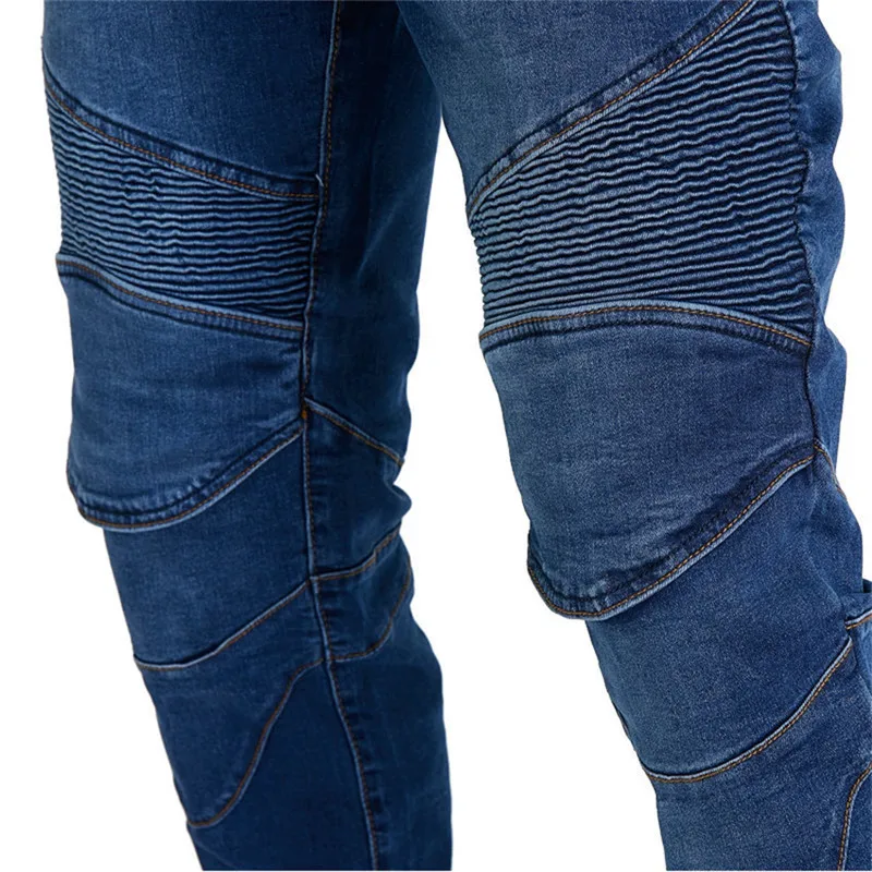 New Motorcycle Black Blue Men Fashion Pants Upgrade Extension Protector Detachable Racing Road Rider Four Seasons Casual Jeans