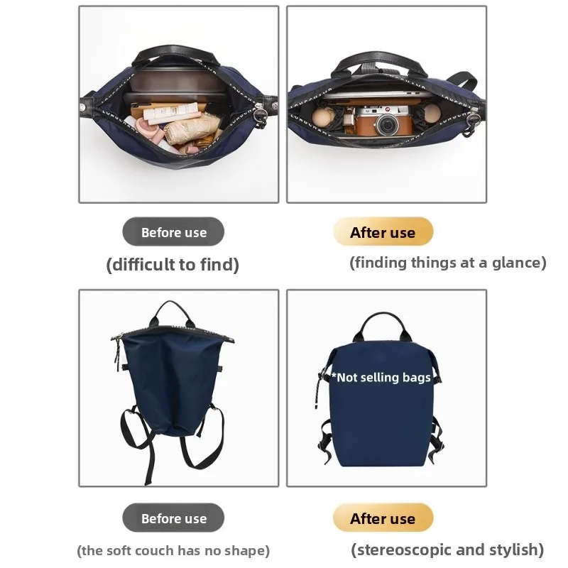 Bag Organizer Insert Fit Longchamp Energy Backpack Nylon Laptop Bag Shaper Support Inner Storage Liner Handbag Divider Protector view 4
