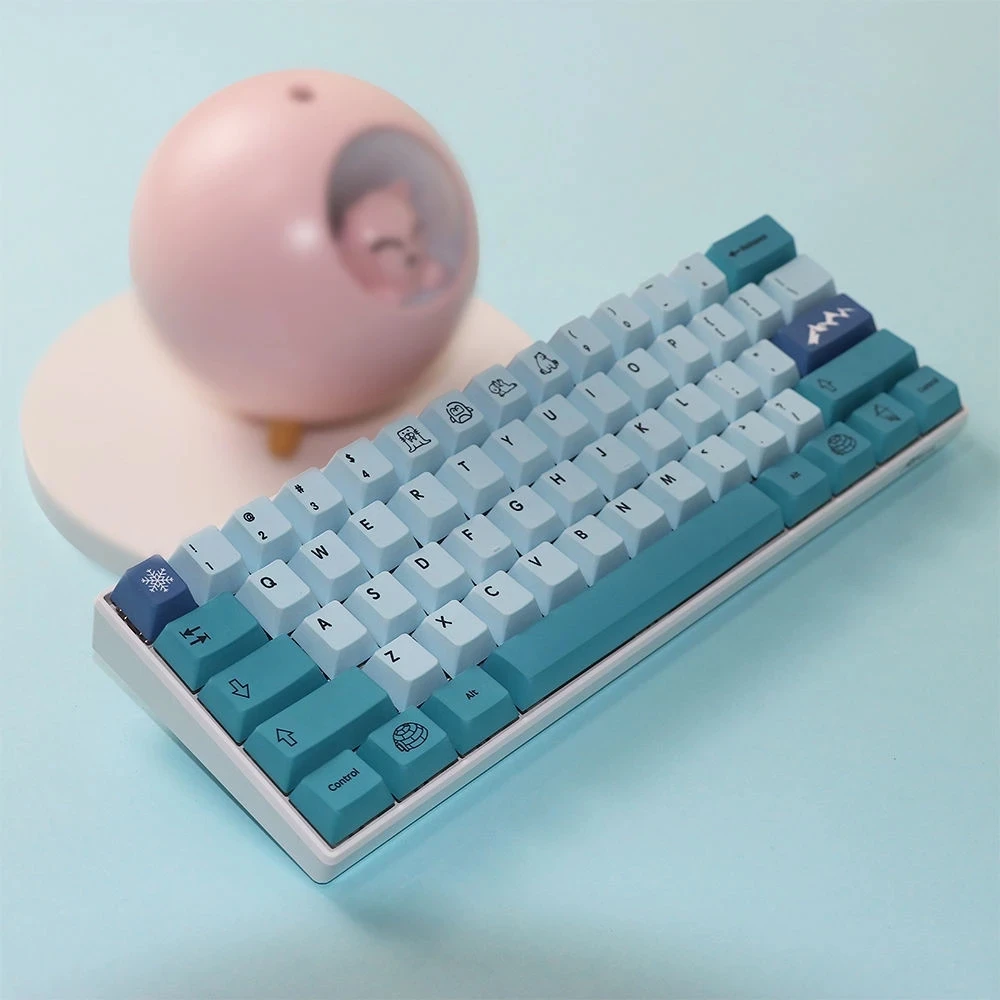 Nowe klawisze Lceberg PBT 132 japoński angielski Keycap Cherry Profile DYE-SUB dla klawiatury mechanicznej 61 64 84 108 układ Keycap