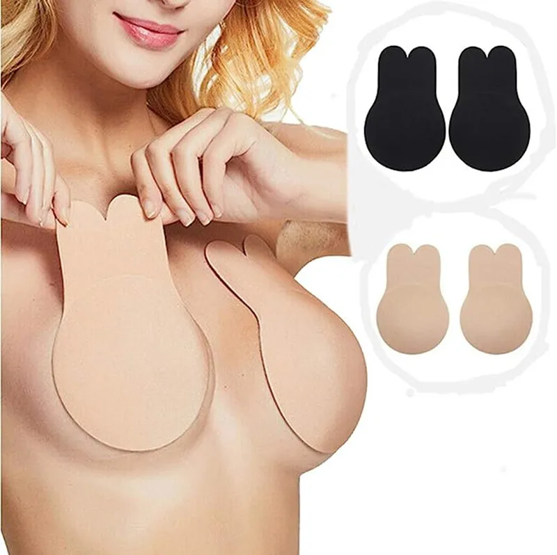 

2 Pairs Invisible Lift-Up Bra, Adhesive Bra Anti-Penetration Point Adhesive Bra, Breast Lift Tape Push Up Strapless Nipple Cover