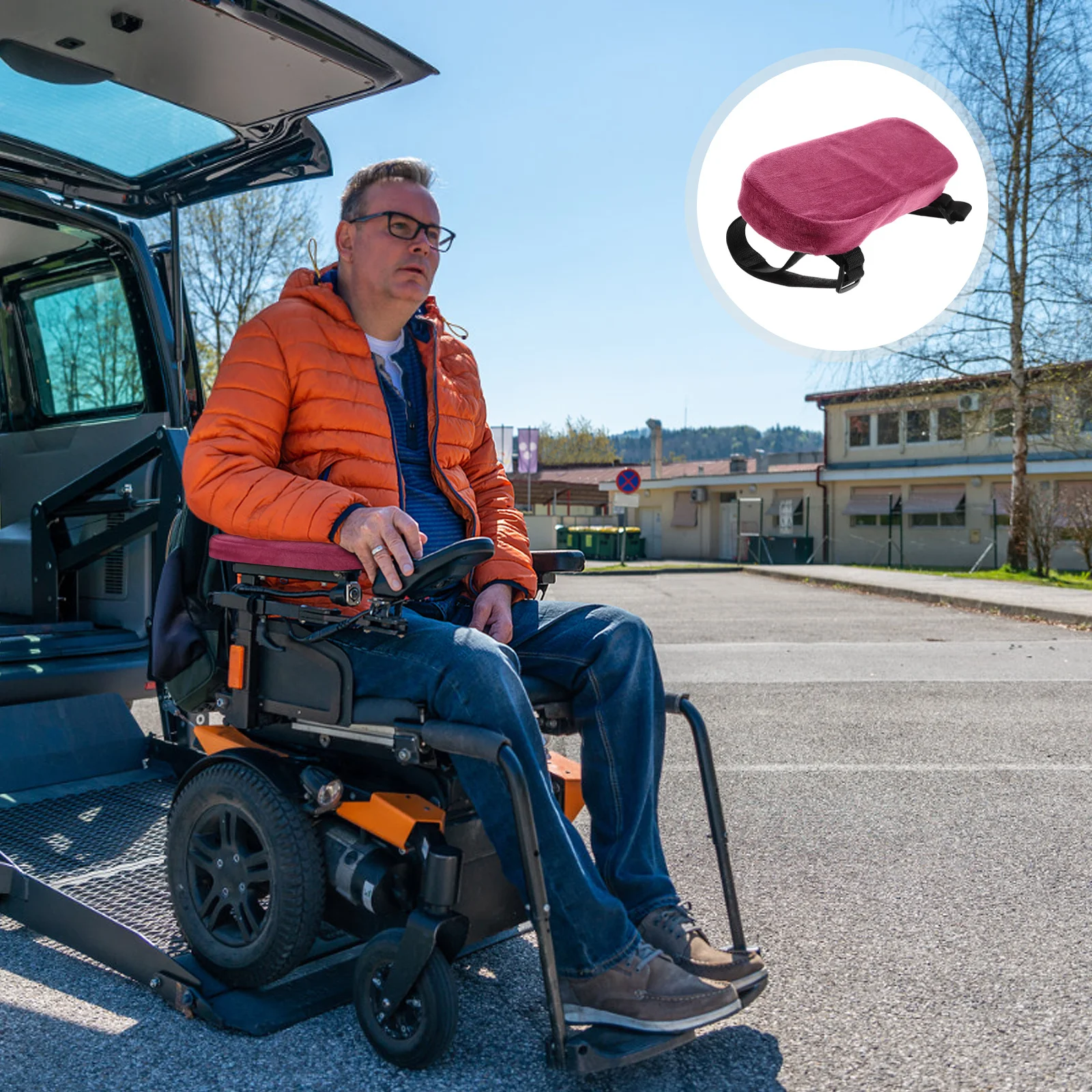 

1 Pair Anti-Cold Armrest Pads For Wheelchair (Purple) Thick Memory Foam Warm Cover Winter Comfort Universal Replacement Padded