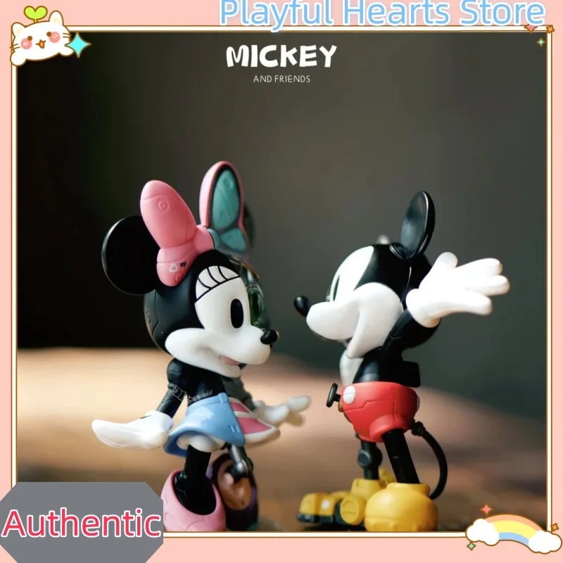 Boîte aveugle série semi-mécanique Mickey et ses amis, ornements de bureau créatifs et mignons, figurines d'action à collectionner tendance, cadeaux