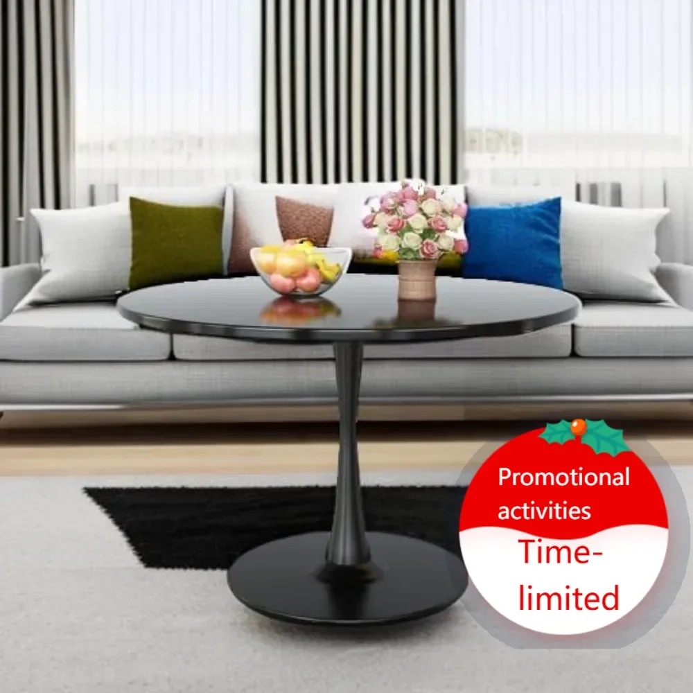 

Горячие продажи! Хит продаж! Черный круглый обеденный стол, 42,1 дюйма, стол-тюльпан для кухни и столовой, на 4-6 человек, с столешницей из МДФ и основанием-пьедесталом.