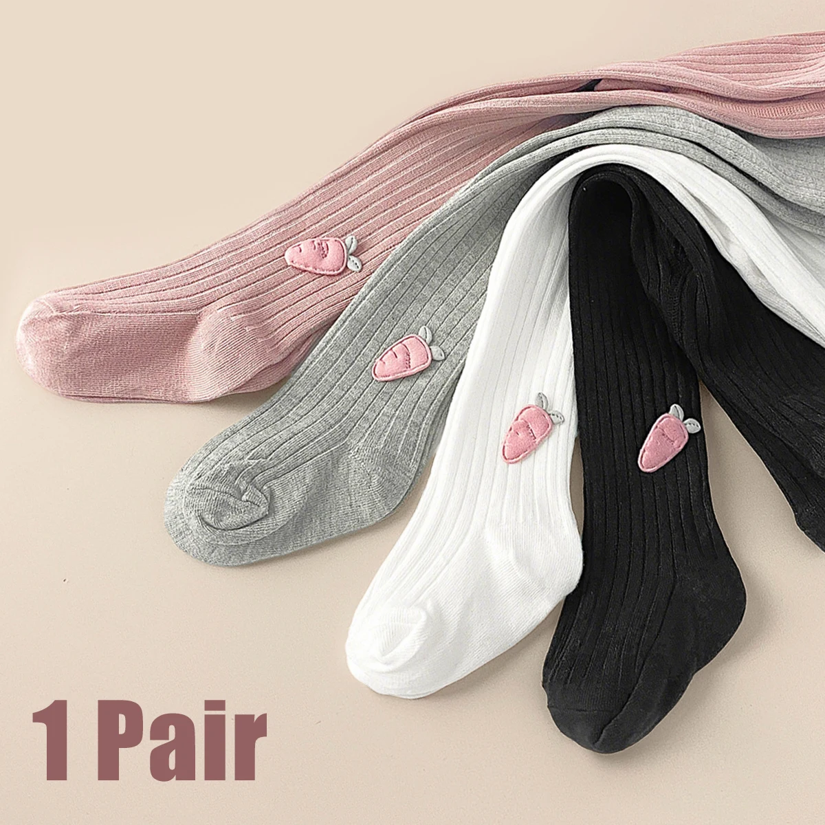 1 Pair Kids' Tights, Stretchy Solid Color Leggings Solid Color Socks for Baby Girl's Toddler – Soft, Stretchy, and Medium Thick