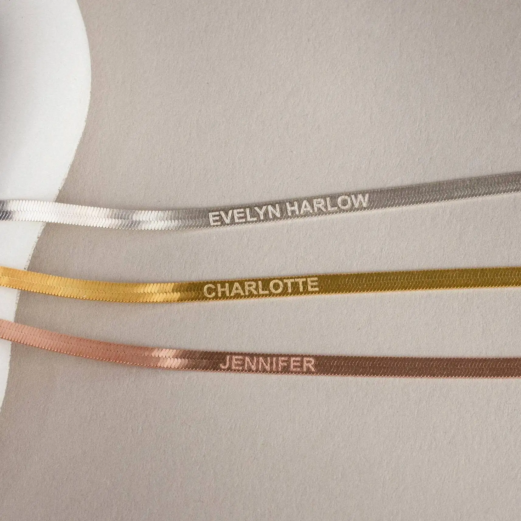 

2025 DIY Name Hot-Selling Titanium Steel Stove-Plated 18k Gold Flat Snake Chain DIY Blade Chain Valentine's Day Gift