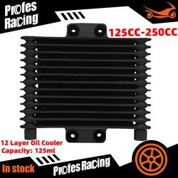 Universal Motorcycle Oil Cooler Aluminum Radiator 125ml Cooling Radiators Dirt Bike Pit Bike for 125CC-250CC Engine