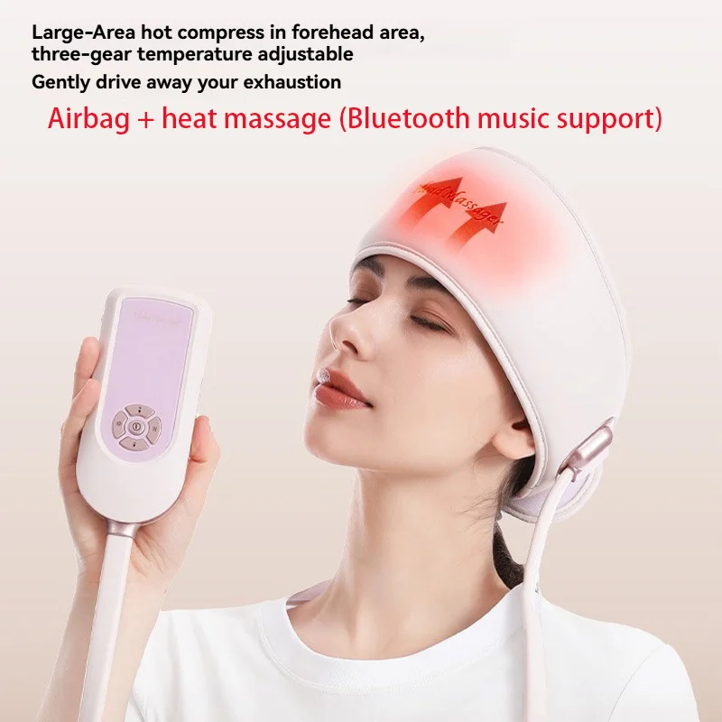 

Rechargeable Electric Head Massager with Air Pressure Head Massage Device Eye Muscle Massager Hot Compress Airbag Music 6-Zone