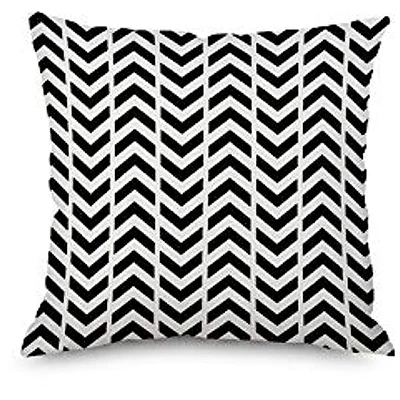 Black White Nordic Simple Geometric Pattern Decoration Pillow Cover, Single-Sided Printing, Linen Square 40X40cm