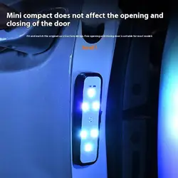 1/2/4Pcs Car Warning Door Light LED Anti-collision Door Burst Flashing Light Inductive Atmosphere Welcome Light Wiring Free 