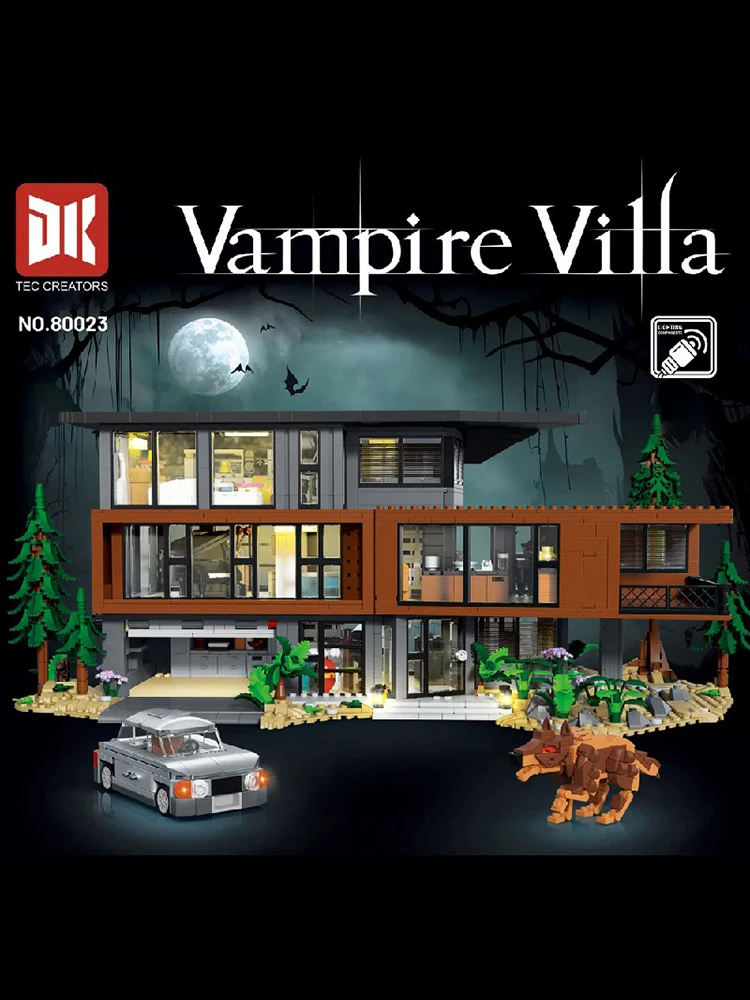 Klemmbausteine Haus MOC Vampire Hawke Haus Bausteine Modell Bausatz,  Horror Film Villa Architektur Gebäude Modular Building Set Spielzeug für Erwachsene und Kinder Halloween Geschenke 2813 Teile