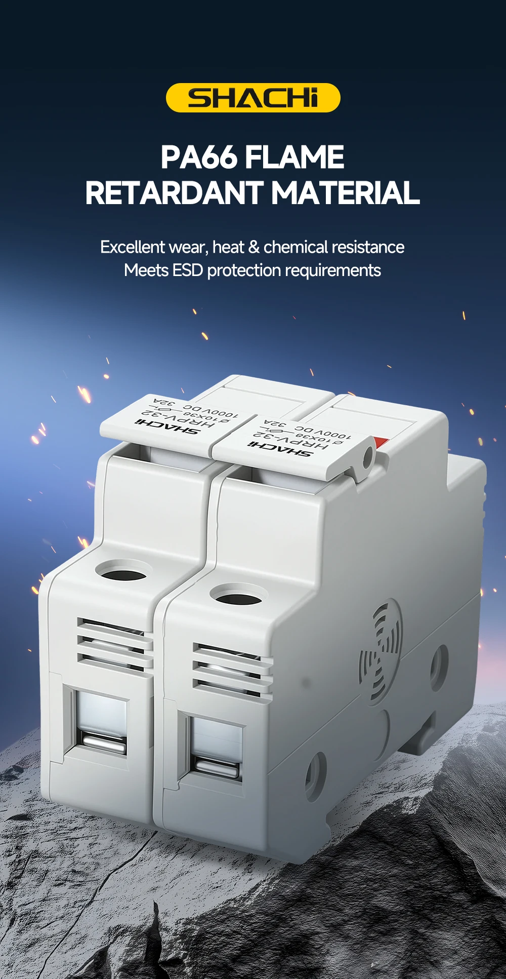 SHACHI 1P 2P DC-Sicherungshalter 1038mm Hochspannungs-Solar für PV-String-Sicherungen 1000V Basis Photovoltaik-System-Schutzvorrichtung – Detail 7