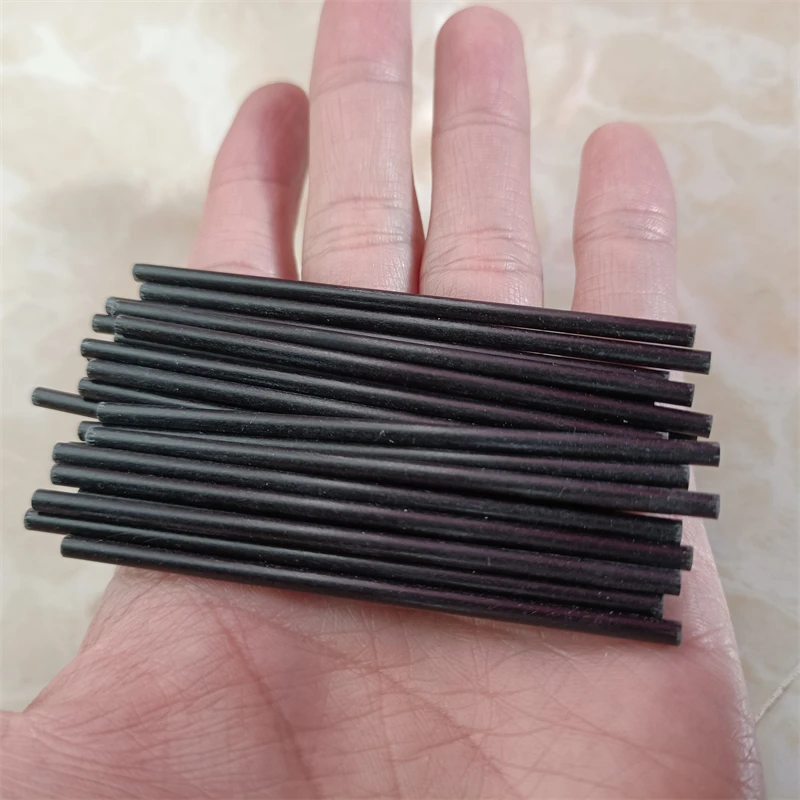 10PC Black Glass Fiber Rod Diameter 0.8mm 1mm 1.2 1.5 1.6mm 1.8 2mm 2.5 3mm Fiberglass Elastic Insulation Solid Bar Lenght 80mm