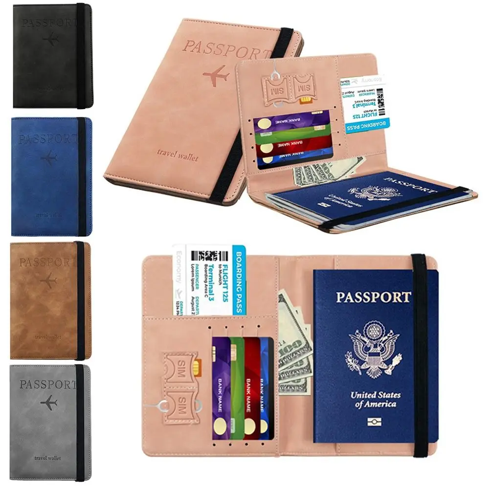 

Portable Ultra-thin Multi-function Document Package Passport Covers RFID Leather Passport Bag Passport Holder