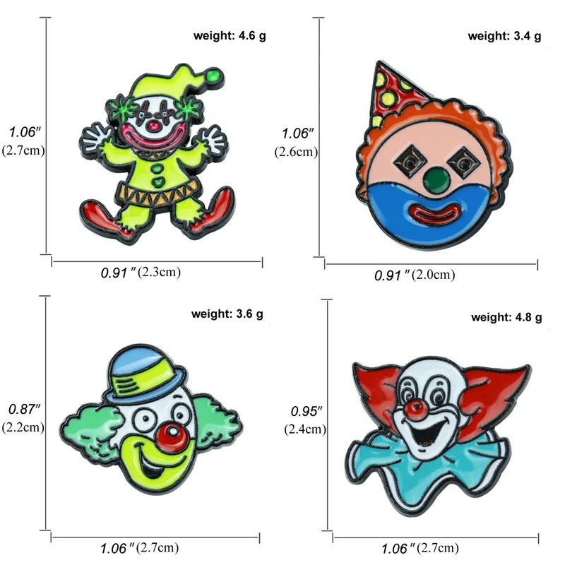 Clown Brooch for Girl Women Auguste Circus Joker Badge Fashion Backpack Enamel Pins Jewelry Holiday Gift